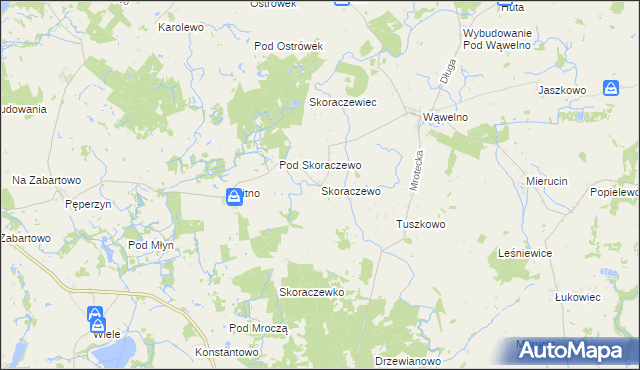mapa Skoraczewo gmina Sośno, Skoraczewo gmina Sośno na mapie Targeo