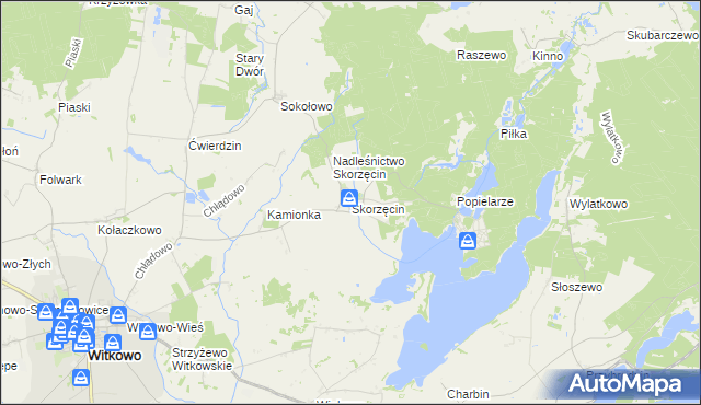 mapa Skorzęcin, Skorzęcin na mapie Targeo