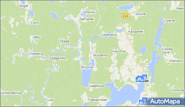 mapa Skórzenno, Skórzenno na mapie Targeo