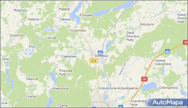 mapa Skorzewo, Skorzewo na mapie Targeo