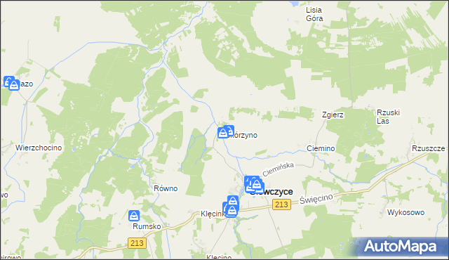 mapa Skórzyno, Skórzyno na mapie Targeo