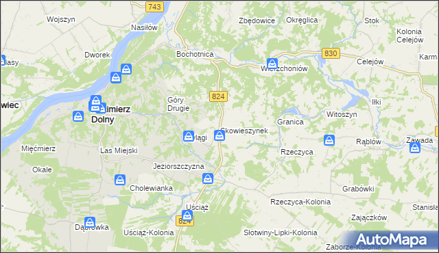 mapa Skowieszynek, Skowieszynek na mapie Targeo