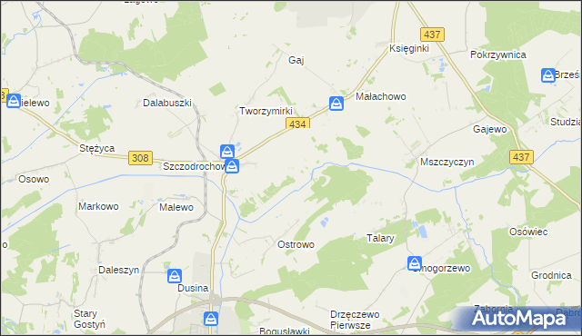 mapa Skowronki gmina Gostyń, Skowronki gmina Gostyń na mapie Targeo