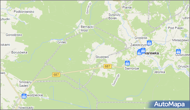 mapa Skupowo, Skupowo na mapie Targeo