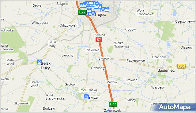 mapa Skurów, Skurów na mapie Targeo