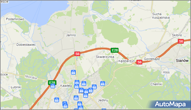 mapa Skwierzynka, Skwierzynka na mapie Targeo