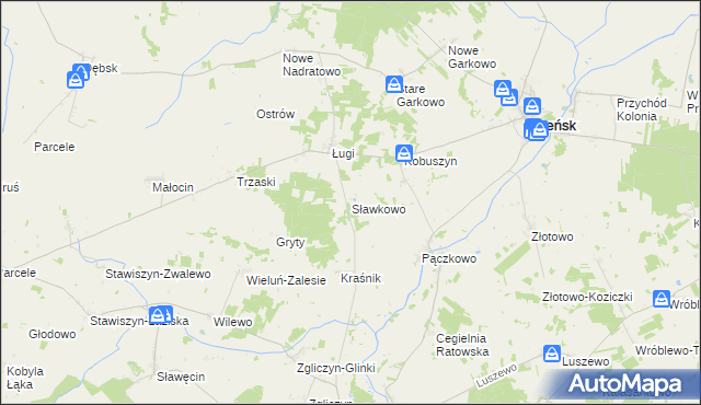 mapa Sławkowo gmina Szreńsk, Sławkowo gmina Szreńsk na mapie Targeo