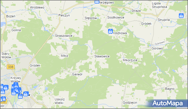 mapa Sławowice, Sławowice na mapie Targeo