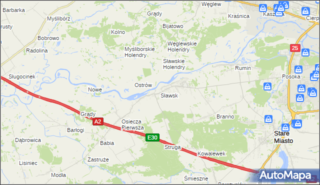 mapa Sławsk, Sławsk na mapie Targeo