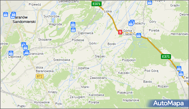 mapa Ślęzaki, Ślęzaki na mapie Targeo