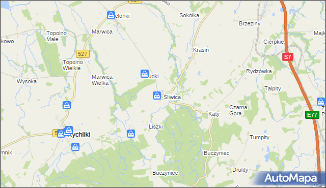mapa Śliwica, Śliwica na mapie Targeo