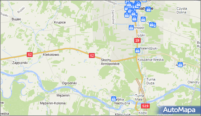 mapa Słochy Annopolskie, Słochy Annopolskie na mapie Targeo