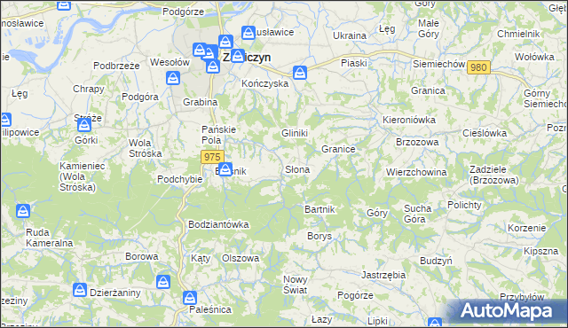 mapa Słona, Słona na mapie Targeo