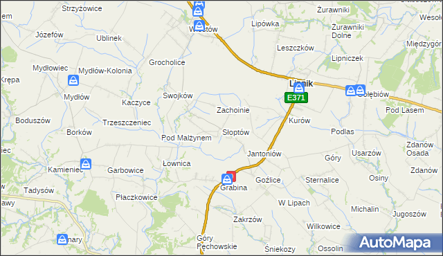 mapa Słoptów, Słoptów na mapie Targeo
