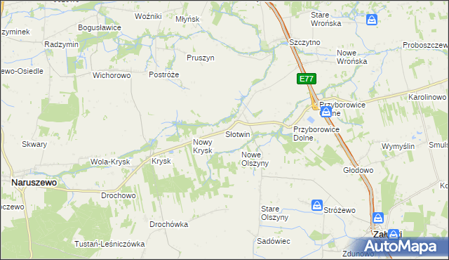 mapa Słotwin, Słotwin na mapie Targeo