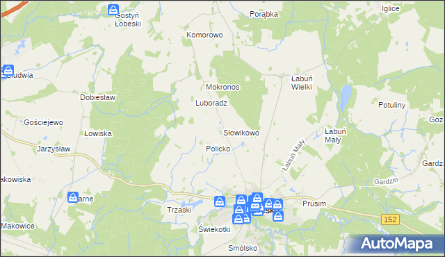 mapa Słowikowo gmina Resko, Słowikowo gmina Resko na mapie Targeo