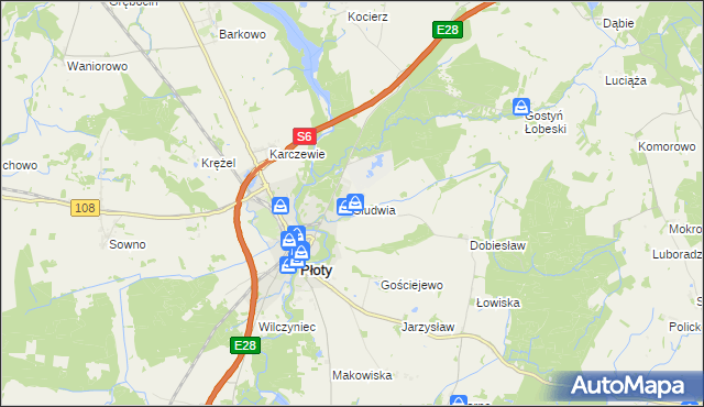 mapa Słudwia, Słudwia na mapie Targeo