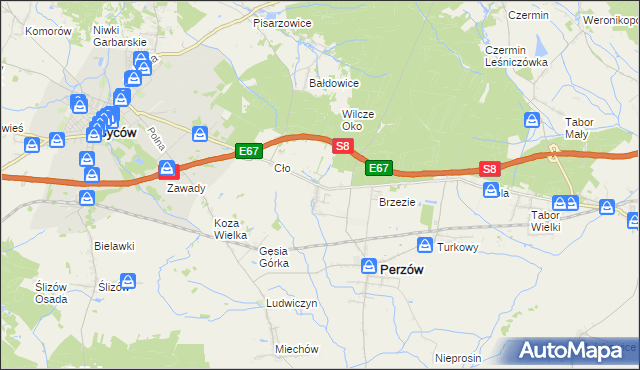 mapa Słupia pod Bralinem, Słupia pod Bralinem na mapie Targeo