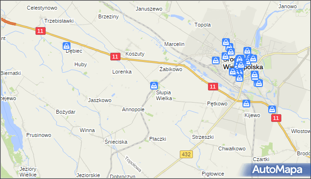 mapa Słupia Wielka, Słupia Wielka na mapie Targeo