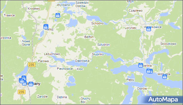mapa Słupinko, Słupinko na mapie Targeo