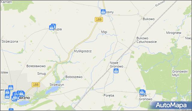 mapa Służewo gmina Debrzno, Służewo gmina Debrzno na mapie Targeo