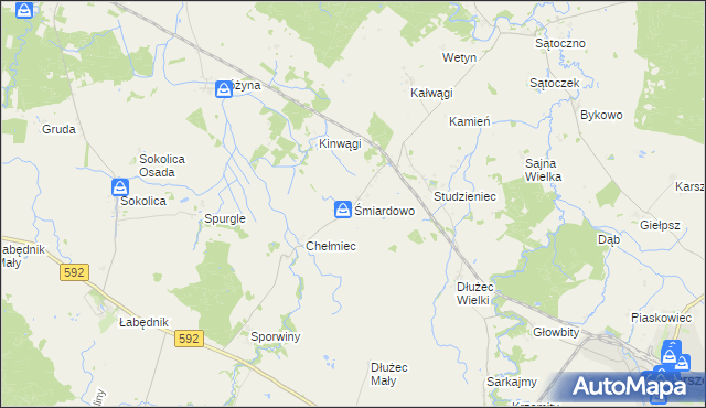 mapa Śmiardowo gmina Sępopol, Śmiardowo gmina Sępopol na mapie Targeo