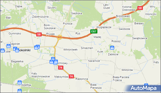 mapa Śmiecheń, Śmiecheń na mapie Targeo