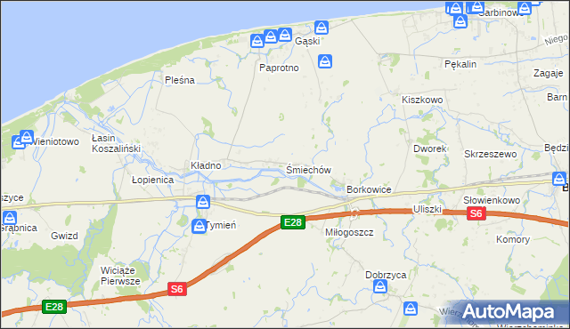 mapa Śmiechów, Śmiechów na mapie Targeo