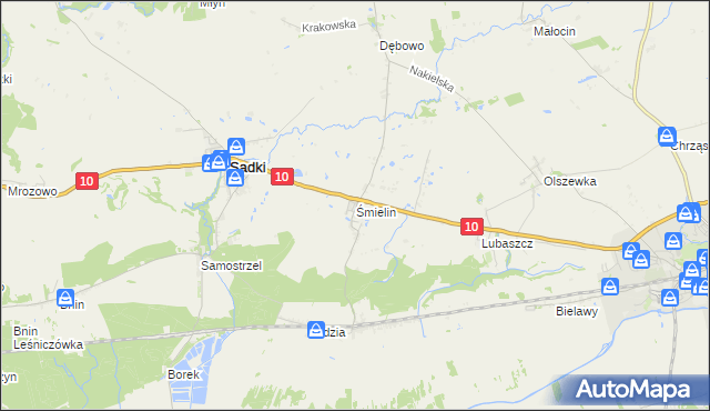 mapa Śmielin, Śmielin na mapie Targeo
