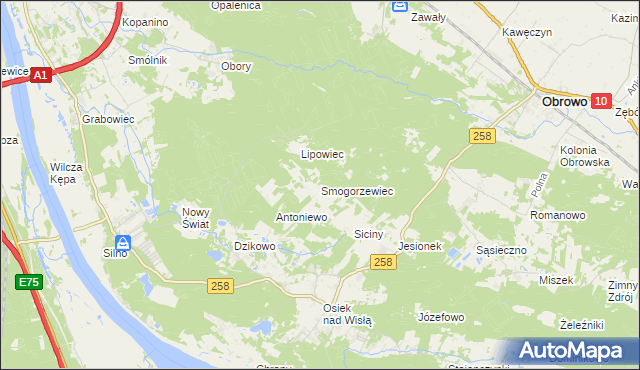 mapa Smogorzewiec, Smogorzewiec na mapie Targeo