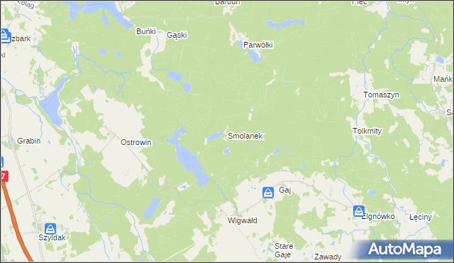 mapa Smolanek, Smolanek na mapie Targeo