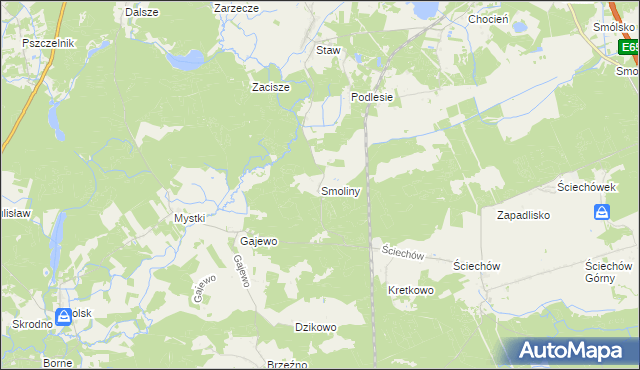 mapa Smoliny, Smoliny na mapie Targeo