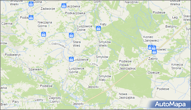 mapa Smyków gmina Radgoszcz, Smyków gmina Radgoszcz na mapie Targeo