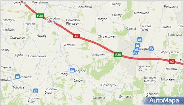 mapa Śniatowa, Śniatowa na mapie Targeo