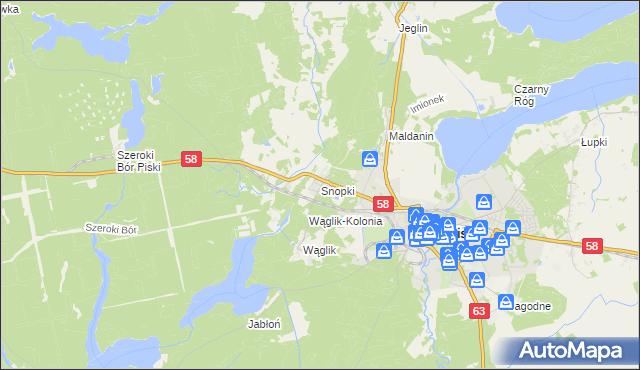 mapa Snopki, Snopki na mapie Targeo