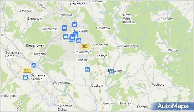 mapa Sobaniów, Sobaniów na mapie Targeo