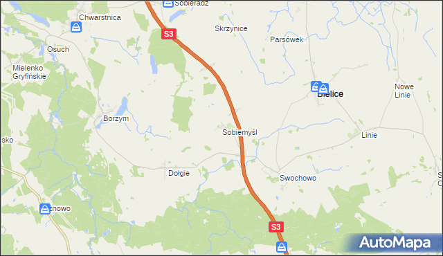 mapa Sobiemyśl, Sobiemyśl na mapie Targeo