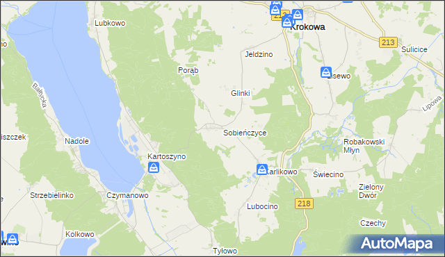 mapa Sobieńczyce, Sobieńczyce na mapie Targeo