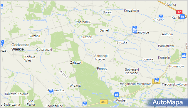 mapa Sobiesęki Trzecie, Sobiesęki Trzecie na mapie Targeo