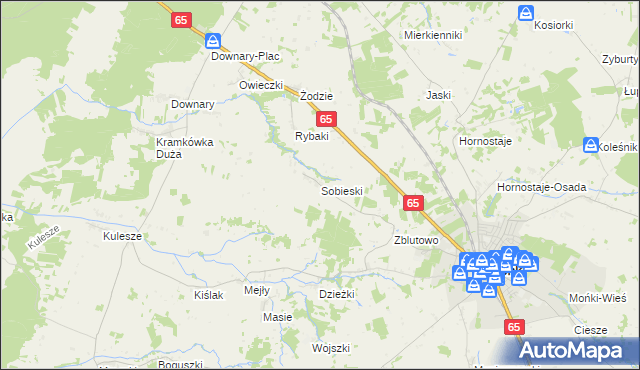 mapa Sobieski gmina Mońki, Sobieski gmina Mońki na mapie Targeo