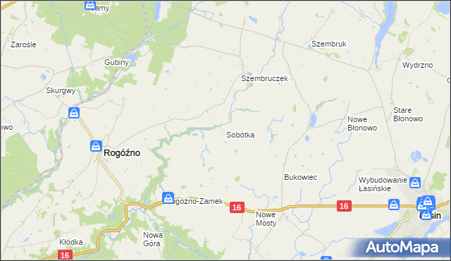 mapa Sobótka gmina Rogóźno, Sobótka gmina Rogóźno na mapie Targeo