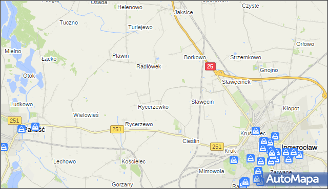 mapa Sójkowo gmina Inowrocław, Sójkowo gmina Inowrocław na mapie Targeo