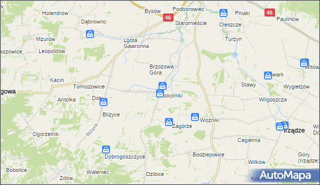 mapa Sokolniki gmina Niegowa, Sokolniki gmina Niegowa na mapie Targeo