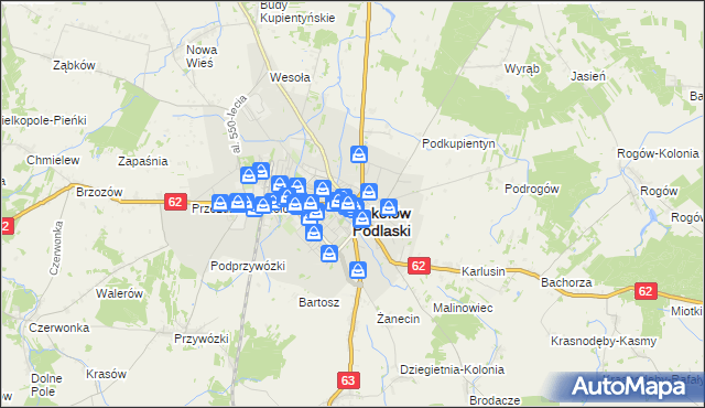 mapa Sokołów Podlaski, Sokołów Podlaski na mapie Targeo