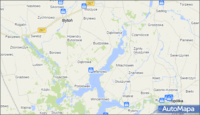 mapa Sokołowo gmina Bytoń, Sokołowo gmina Bytoń na mapie Targeo