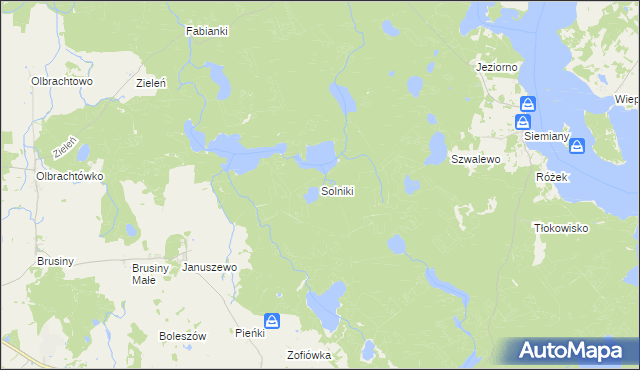 mapa Solniki gmina Iława, Solniki gmina Iława na mapie Targeo