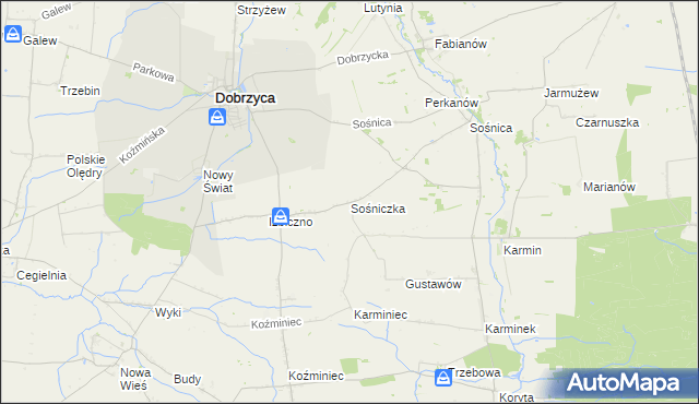 mapa Sośniczka, Sośniczka na mapie Targeo