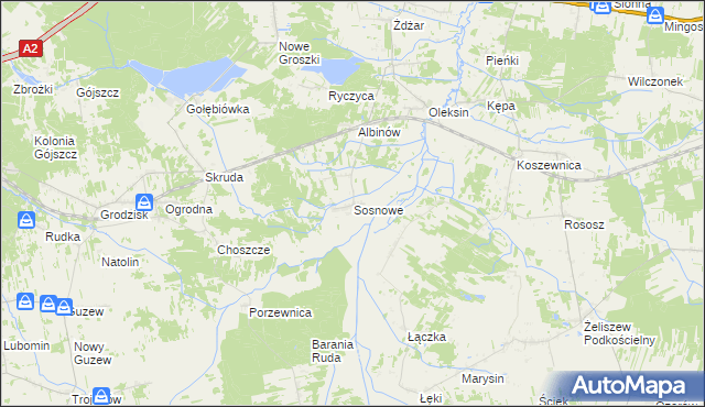 mapa Sosnowe, Sosnowe na mapie Targeo