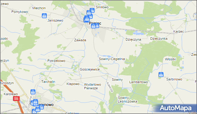 mapa Sowiny-Cegielnia, Sowiny-Cegielnia na mapie Targeo