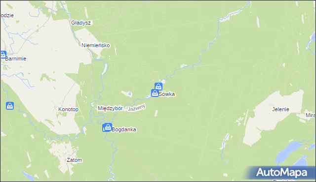 mapa Sówka, Sówka na mapie Targeo